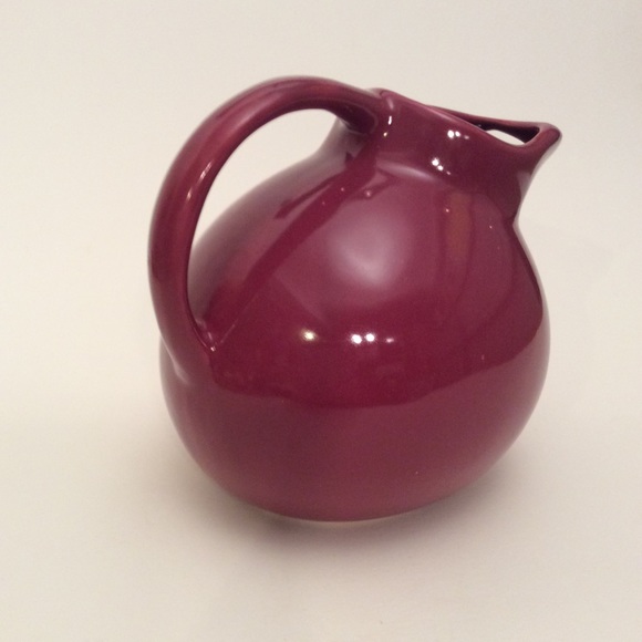 Vintage Maroon Ball Pitcher by Hall - Picture 3 of 5